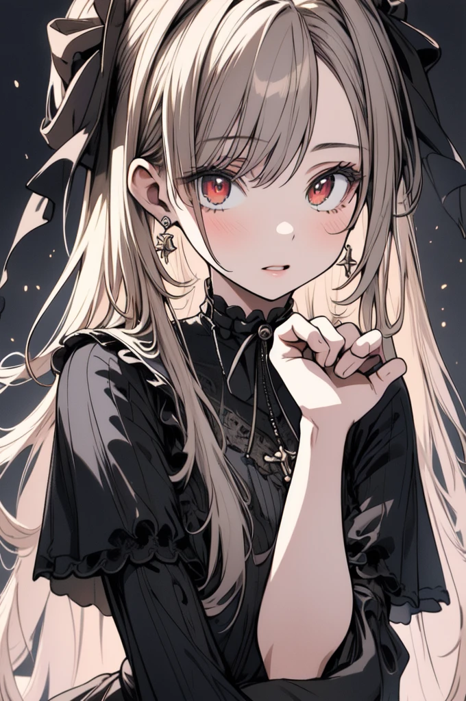masterpiece, Highest quality. Very delicate and beautiful 16yo girl, Very delicate and beautiful black dress, The best work that won the Grand Prix in the world, Super detailed, Very detailed, Highest quality, Beautiful, smooth long hair, High resolution, 8k, Very detailed, huper cutest girl in the world, Highest quality, View your viewers, material, canvas, High definition digital illustration, Realistic painting