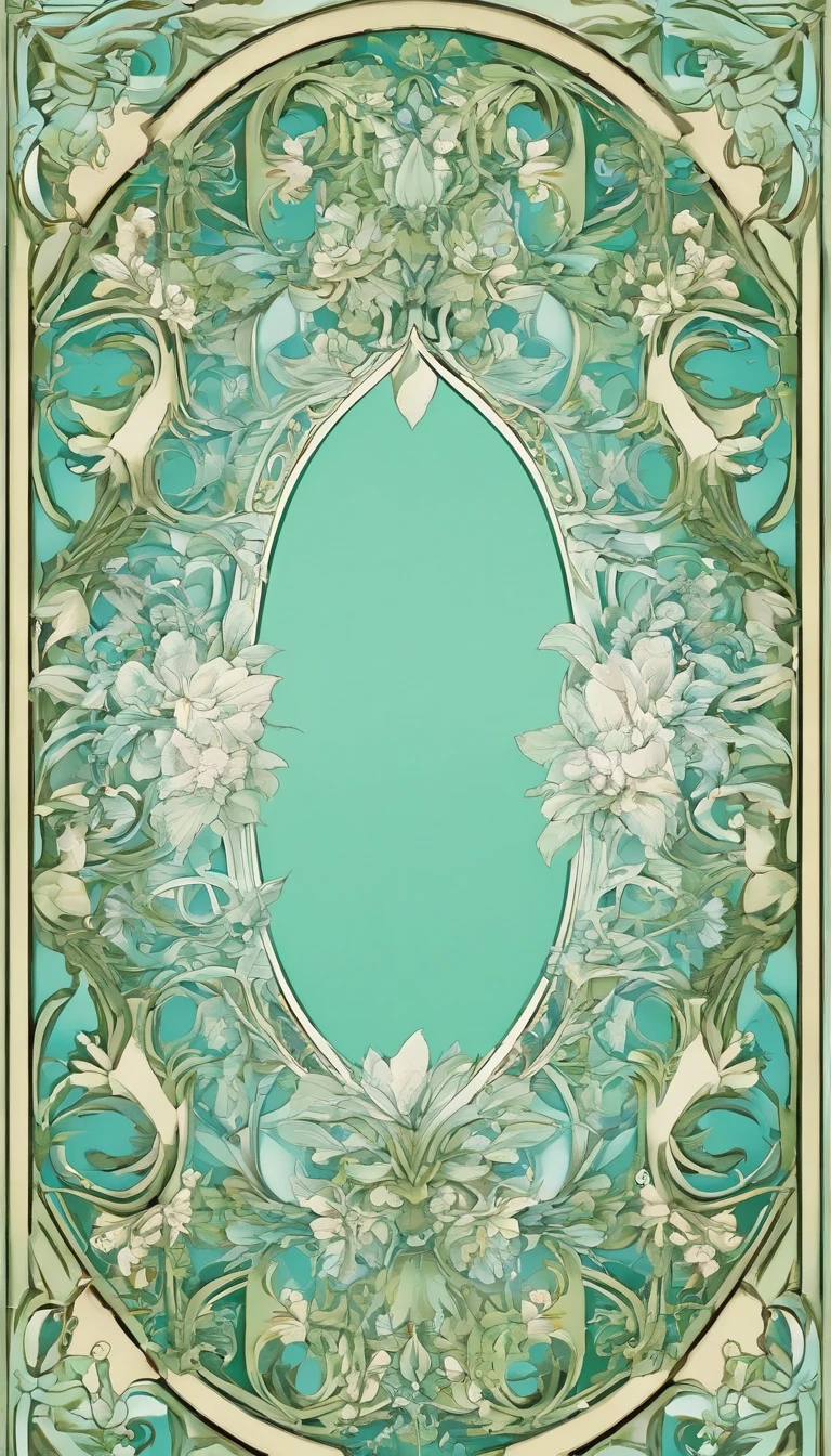  ((higher quality)),light green , light blue , white, clearly Art, beautiful flower, rococo 