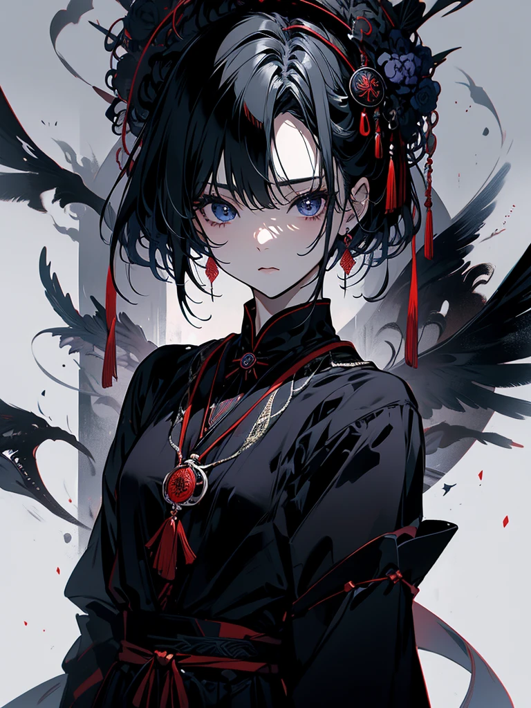 セクシーなドレスを着ています、エッチです、25-year-old girl、Rune background、black magician、Wearing a black robe、mesmerize、cute woman、Elegant hairstyle、indigo hair color、Slightly shorter hair、blue eyes、look at the viewer、masterpiece、Best image、
