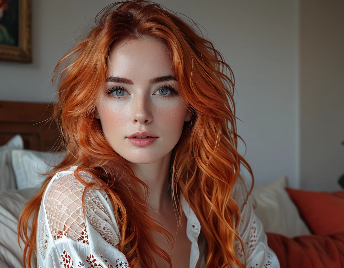 Professionnel, (photo 4k:1.1) par (Jeremy Lipking:0.3), (Anna Dittmann:0.3), (Marque Ariane:0.3), (netteté:1.3), détail élevé, résistant (chemise serrée:1.2), beau visage détaillé, une jolie femme aux longs cheveux rouges regarde la caméra, Panasonic Lumix S Pro 50mm F/1.4, Anne Stokes, tâche de couleur, orange foncé et émeraude foncé, cheveux rouge, photo réaliste, (jolie jeune femme:1.3) rousse, (séduisant:1.1), (rougir:1.1), forme du corps en sablier, gros seins ronds, Hanches larges, posant en lingerie, prendre un selfie, résistant jumper, montrant ses pied, tatouage corp, vagin, vue de dos, chate poilu, pied, position pornographique, porno, vagin visible, sexe de femme, partie intime, femme nue, CHEVEUX ROUGE ORANGER, POITRINE JENEREUSE, fond jardin luxurient les pied sur un banc