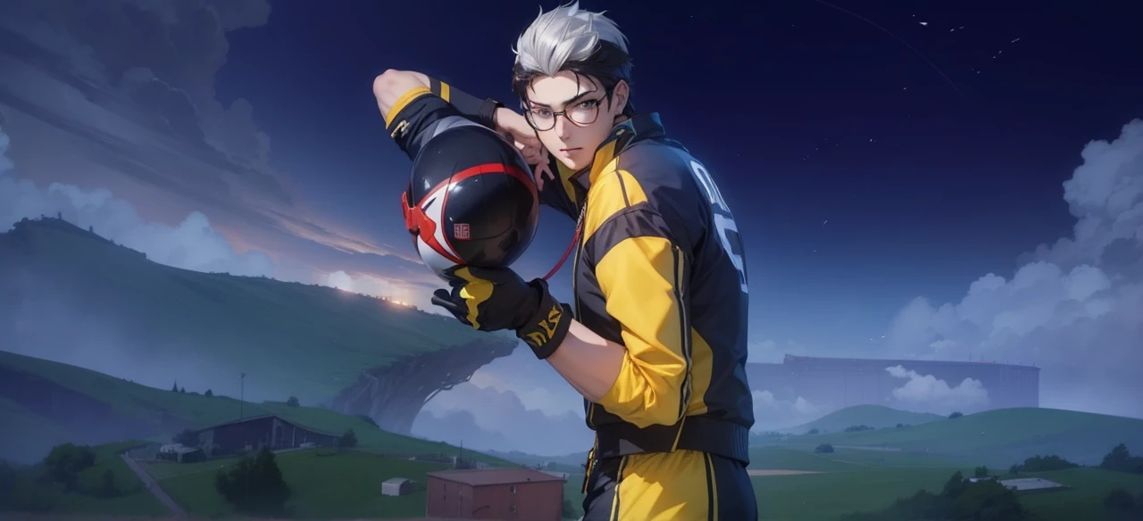 Ren Amamiya Persona,Boy Anime,football uniform, glasses, headphones on head