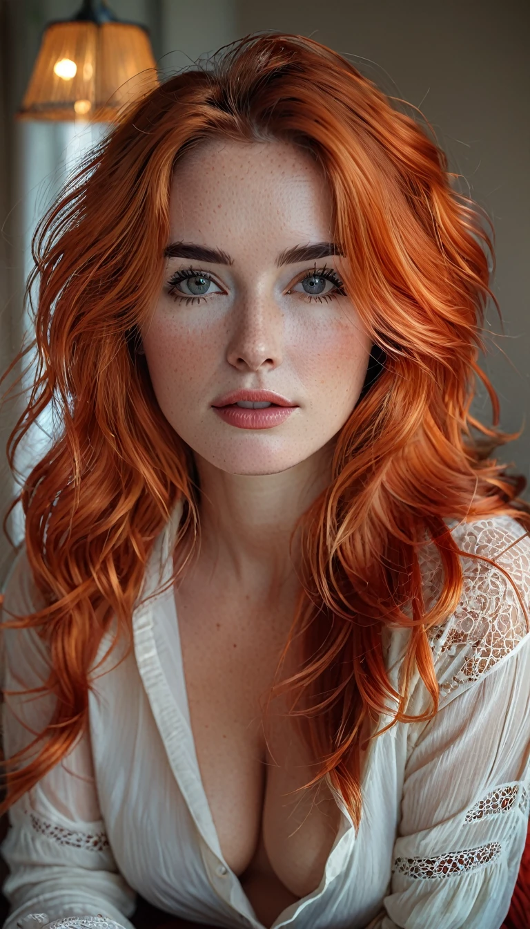 Professionnel, (photo 4k:1.1) par (Jeremy Lipking:0.3), (Anna Dittmann:0.3), (Marque Ariane:0.3), (netteté:1.3), détail élevé, résistant (chemise serrée:1.2), beau visage détaillé, une jolie femme aux longs cheveux rouges regarde la caméra, Panasonic Lumix S Pro 50mm F/1.4, Anne Stokes, tâche de couleur, orange foncé et émeraude foncé, cheveux rouge, photo réaliste, (jolie jeune femme:1.3) rousse, (séduisant:1.1), (rougir:1.1), forme du corps en sablier, gros seins ronds, Hanches larges, posant en lingerie, prendre un selfie, résistant jumper, montrant ses pied, tatouage corp, vagin, vue de dos, chate poilu, pied, position pornographique, porno, vagin visible, sexe de femme, partie intime, femme nue, CHEVEUX ROUGE ORANGER, POITRINE JENEREUSE, fond jardin luxurient les pied sur un banc