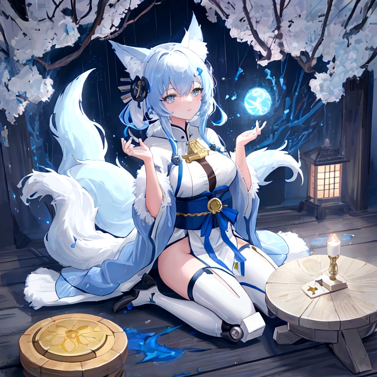 fox Light blue hair 　beast girl　indigo fur　fox beast girl　fox Light blue hair 　beast girl　indigo fur　fox beast girl　Wallpaper 4k,8k,highly detailled,,vivid colors,detailed kitsune with 9 tails,traditional Japanese artwork,tatami floor,beautiful cherry blossoms,floating lanterns,dark silhouette of a pagoda,subtle moonlight,dense forest,ethereal atmosphere,dappled sunlight,whimsical spirit,serene expression,elaborate kimono and obi,delicate hand-painted details,luminous eyes　Anime Style　fox　blue　White-faced golden-haired nine-tailed fox　Coat blue　　((best quality)), ((masterpiece)), (detailed), perfect face,solo,kemono,night,fantasy,rainy,thunder,black fur,golden stripes,anthro black wolf.wore a robe that hugged his muscular frame, with a long blue cloak draped over his shoulders.golden eyes,magic,wizard hooded((best quality)), ((masterpiece)), (detailed), perfect face,solo,kemono,night,fantasy,rainy,thunder,black fur,golden stripes,anthro black wolf.wore a robe that hugged his muscular frame, with a long blue cloak draped over his shoulders.golden eyes,magic,wizard hooded　mysterious background　Blue Flame　girl　have a ball of light Anime Style　fox　blue　White-faced golden-haired nine-tailed fox　Coat blue　full body furry wolf,center,((beautiful hairl)),((Solo)),((Furry)),((e621)),((Furry robotic wolf)),(protogen robot  wolf)))，Made of metal，（cyborg people：1.1），（[coda|Line of detail]：1.3），（complexdetails），hdr，（complexdetails，Hyper-detailing：1.2），cinema shot，tmasterpiece，best qualtiy，A high resolution，bulge foreign body penetration，at centre,Robot feet，((Mechanical high heels))， Android，(robotjoints)，(Robot briefs)，Cool robot feet,robot leg,(Cyborg footwear)，((Robotic footwear high heels)) ,(((Robotic breasts))),(((android))),(((Robot full-body sexual suggestion)))，((((android))))，Cute girl made of metal, (Cyborg: 1.1), ([Tail | More wires]: 1.3), (complexdetails), hdr, (complexdetails, Ultra detail: 1.2), cinema s　　mysterious background　Blue Flame　girl　have a ball of light
