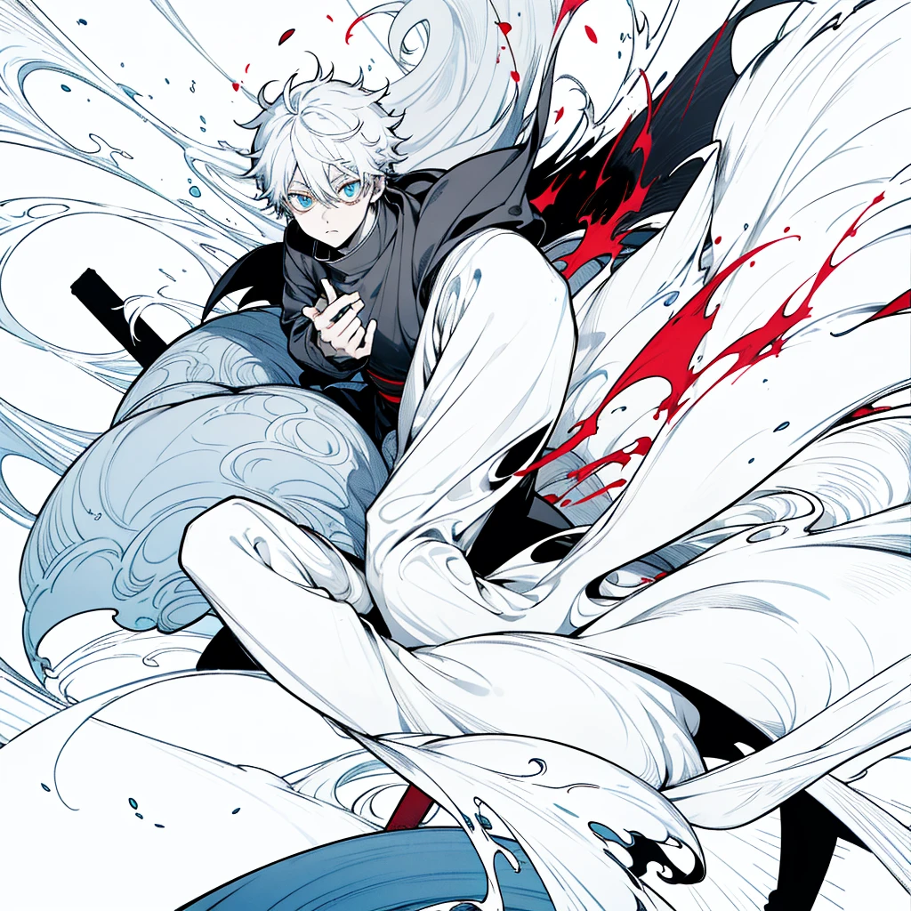mage, jujutsu kaisen, sukuna, boy, eye red, eye blue, mad, rpg