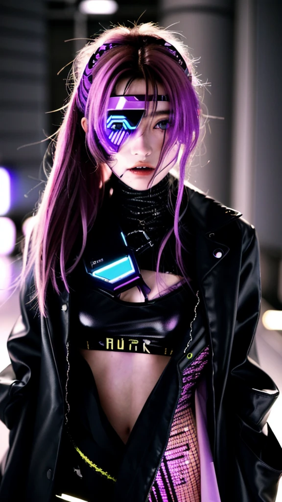 フェイスペイントをしたサイボーグのBeauty, whole body, cyber punk, Fashion Model, Beauty, Francis Bacon's painting style