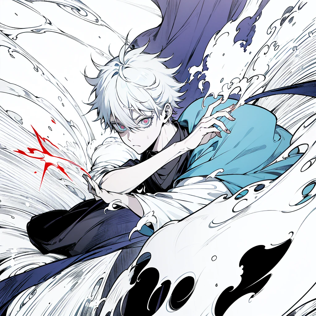 mage, jujutsu kaisen, sukuna, boy, one eye red, one eye blue, mad, rpg