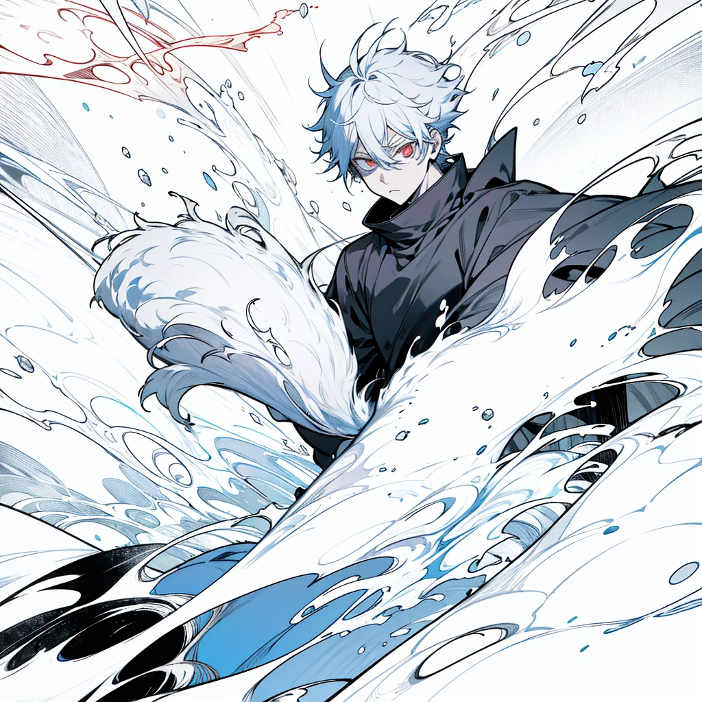 mage, jujutsu kaisen, sukuna, boy, one eye red, eye blue, mad, rpg