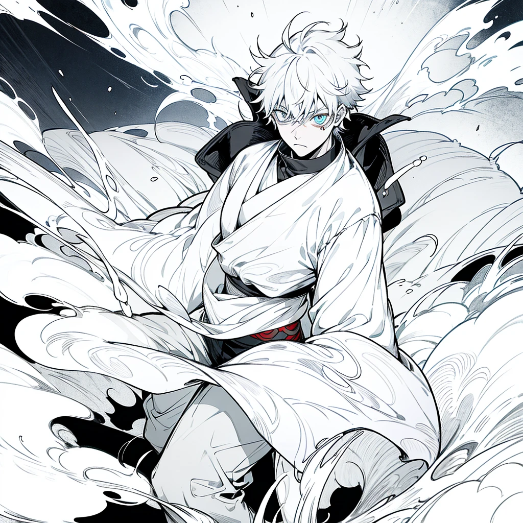 mage, jujutsu kaisen, sukuna, boy, one eye red, eye blue, mad, rpg