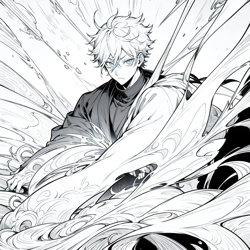 mage, jujutsu kaisen, sukuna, boy, eye red, eye blue, mad, rpg, monochrome eyes
