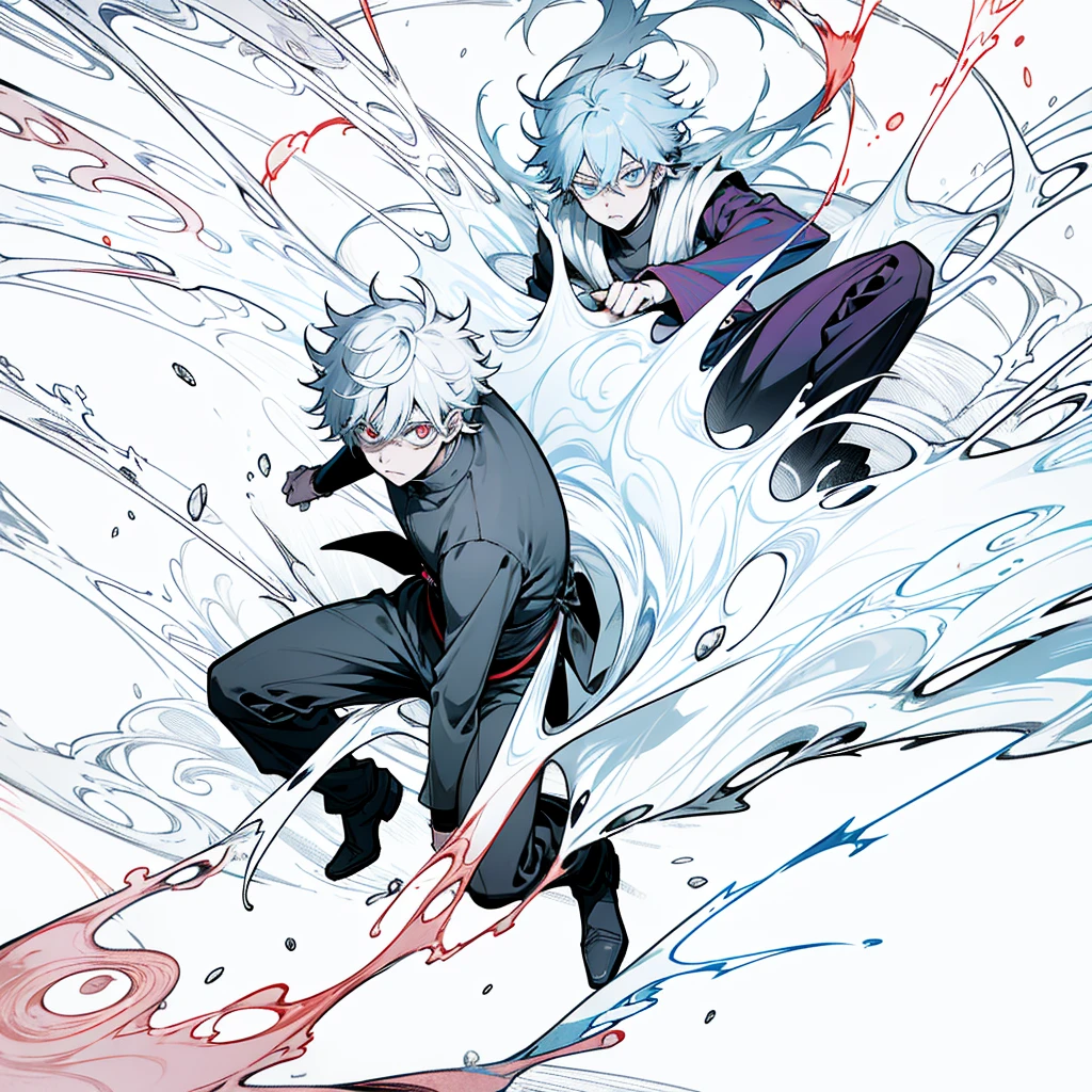 mage, jujutsu kaisen, sukuna, boy, eye red, eye blue, mad,