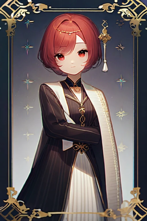 ((Лучшее качество)), ((шедевр)), (подробный), A red-haired girl in che