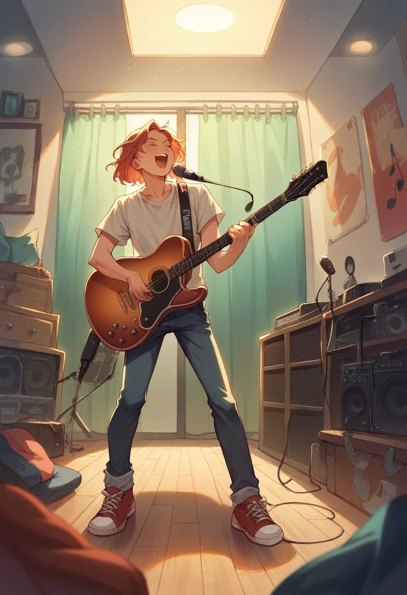 Music room, guitar,singer