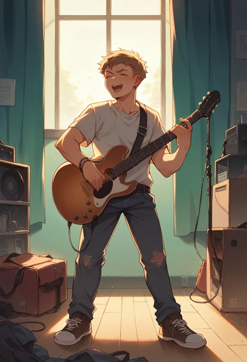 Music room, guitar,singer