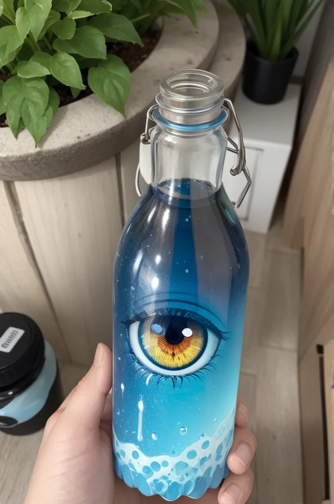 Make a water bottle with eyes