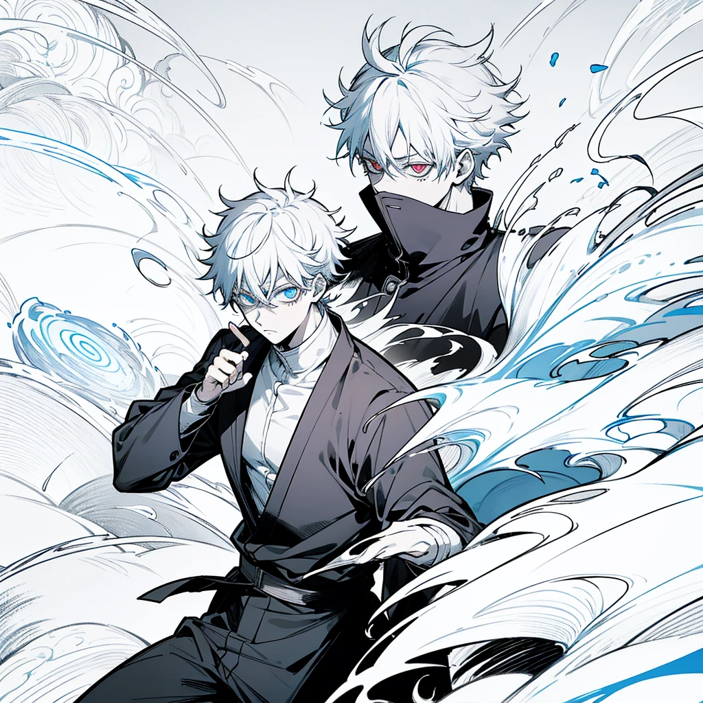 mage, jujutsu kaisen, sukuna, boy, eye red, eye blue, mad, rpg
