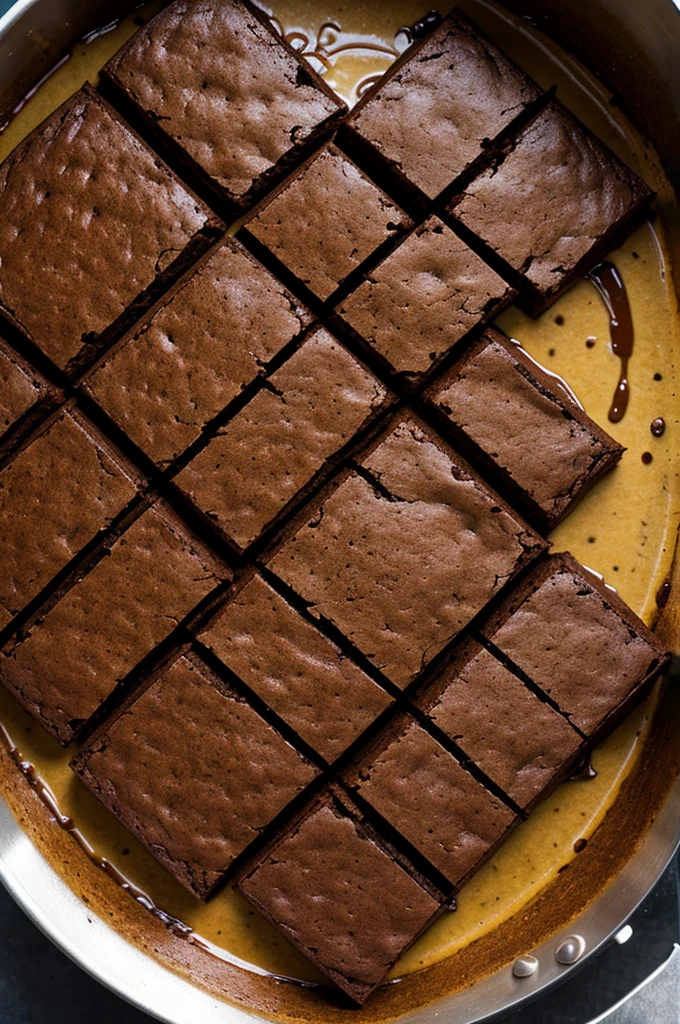 A cartoon making brownies