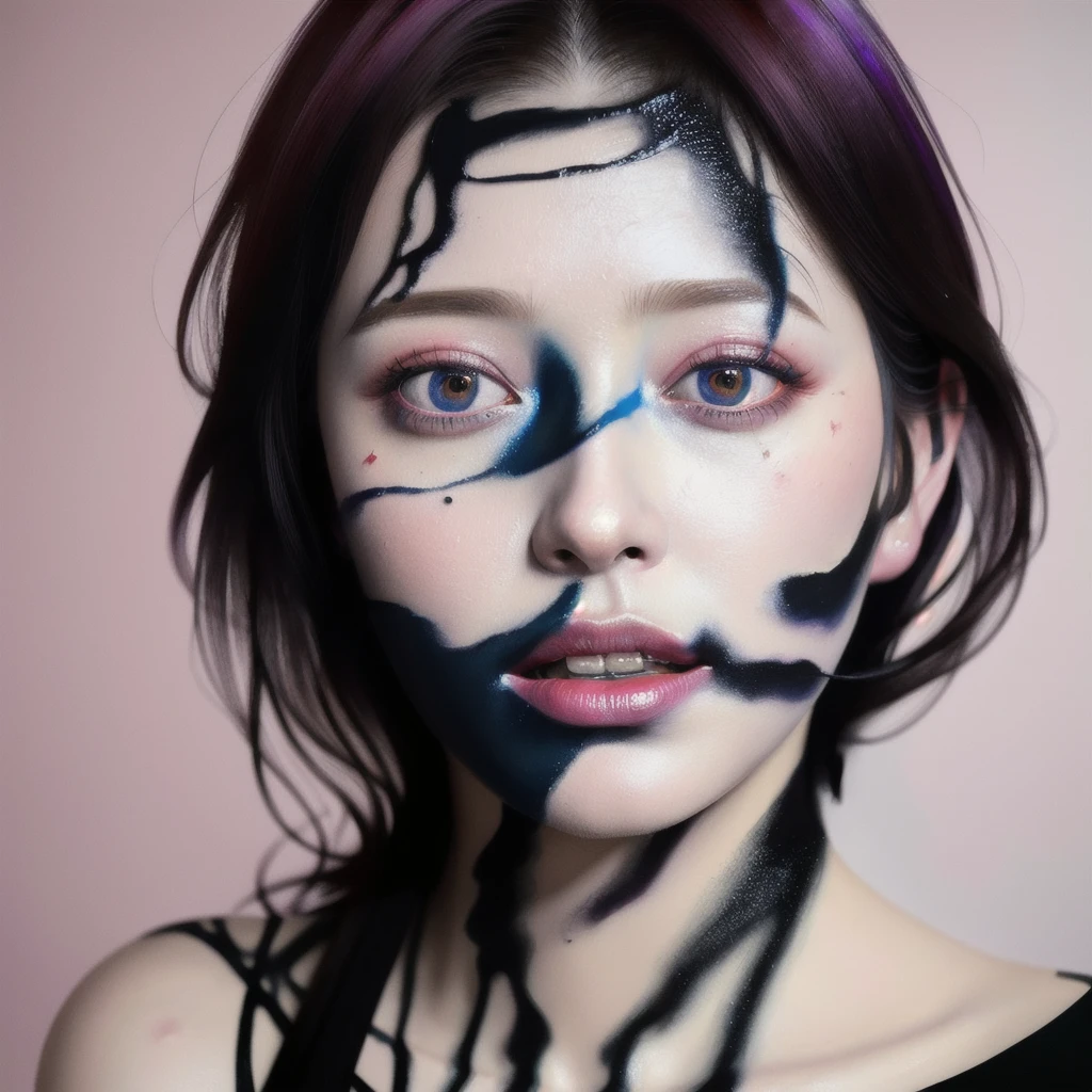 Android Beauty, Powerful paintings inspired by Francis Bacon, Ultra-realistic surrealism, Hyperrealism, fear, art, hyper real painting, Realistic illustration painting, カラフルなHyperrealism, Hyper-realistic digital art