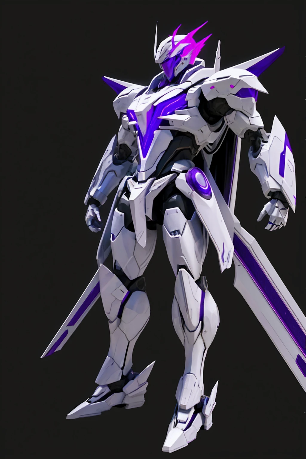 whole body,Standing posture, (White fuselage,Purple Lightning,Fighter,),(White background)