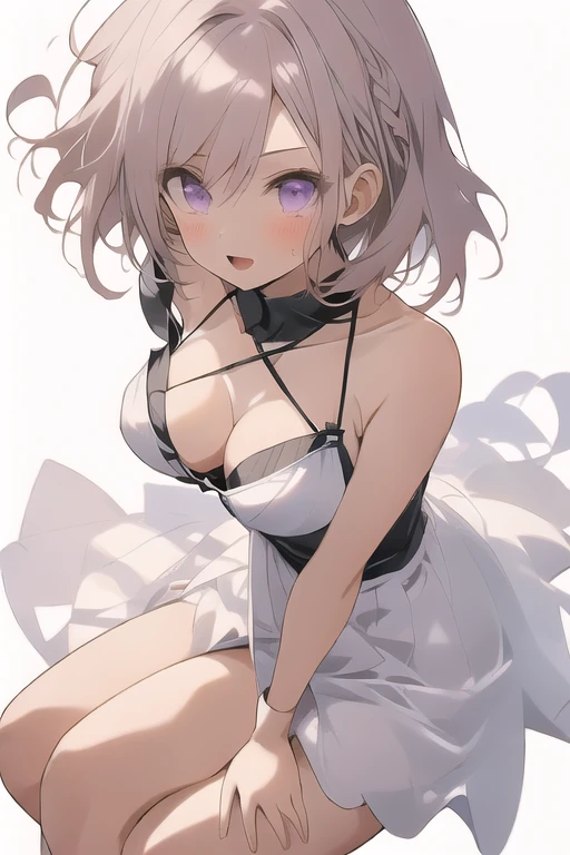 (from above:1.2),a girl , purple color hair、Purplish pink eyes that dreamers desire, (Blonde hair) , small stature, Colossal tits, Lori, (masutepiece:1.2, Best Quality), (finely detailed beautiful eye: 1.2), (beautifull detailed face), (perky chest:1.1), (pointed chest:1.0), (cakes magazine cover:1.3),(Best Illumination, extremely delicate and beautiful), sexy pose,make a cocktail , in a bar counter, ((Cinematic Light)), Dramatic light, (Pale white background:1.5), Short bob hair(1:3)、Ultra Contrast、Braid a little around the ears, White long dress、only has 5 fingers、Her pussy is visible through the white thong、Wet pants、You can see inside your underwear、full of sweat、mocking look、diaper、nffsw,Arms crossed、grab the arm、Shoot from above:1.2,Best Quality、Large breastuscular pussy、Pubic hair,high-level image quality、hightquality、8K,perfect hand、5 fingers、finger pin、Perfect Finger、T back,noise cut、bullet hand、Her hair color should have been a brighter purple.The skirt part is also carefully expressed..、Purple skirt、the skirt is floating in the wind、Dark purple panties、thin Pubic hair ,(with sparkling eyes and a contagious smile),open mouth, highest quality, high resolution,Real World, Natural light,perfect Natural light, Looking at Viewer,
