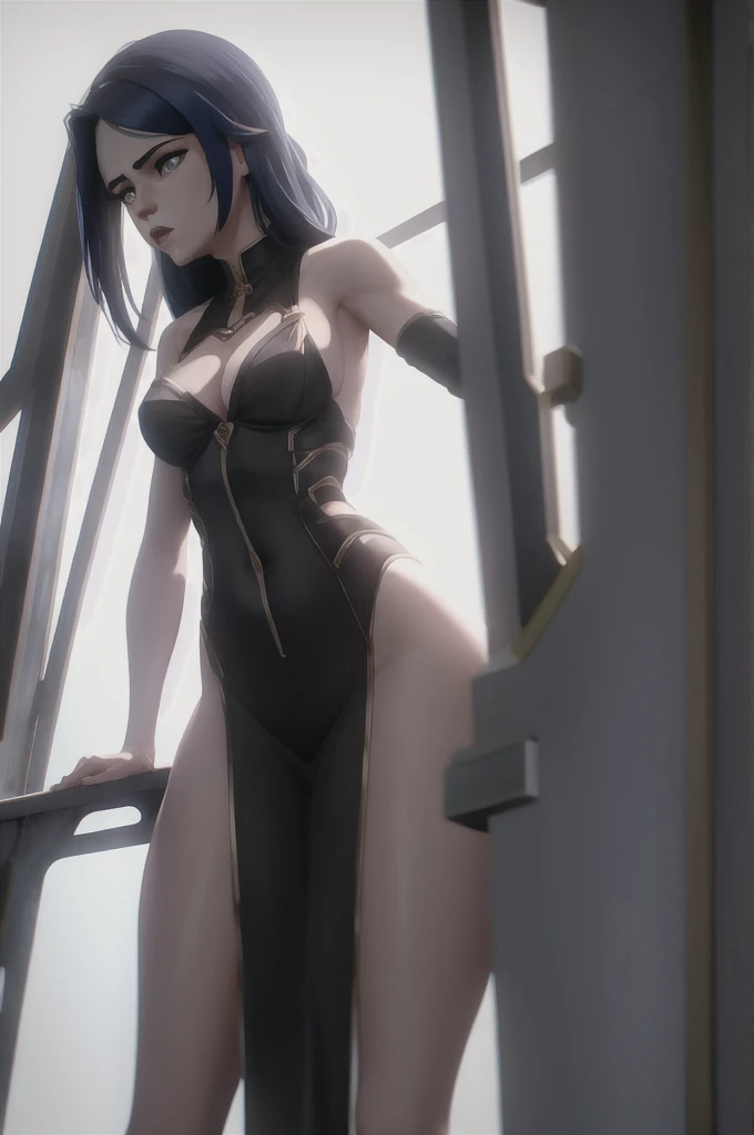 Caitlin with her breasts erect