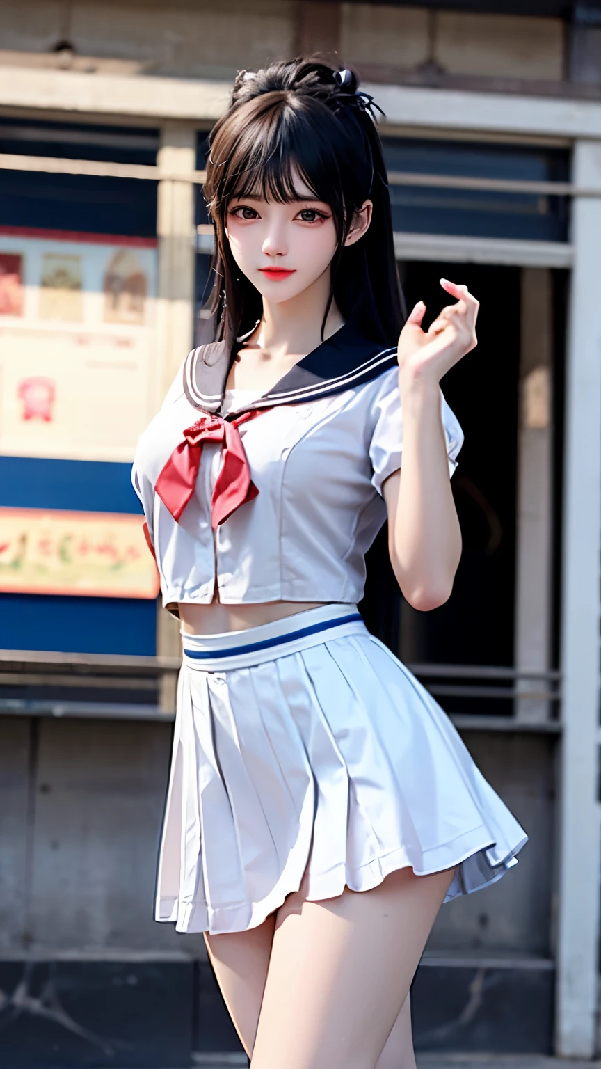 （Very delicate and beautiful：1.2）super model,,Big Breasts,Beautiful breasts,voluptuous,【bike shorts】,,【3girls】,,Highest quality, High resolution, 8K,mini skirt,Sailor suit,Kick in a hurry