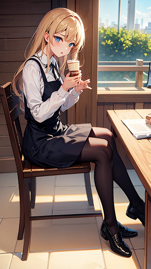 1 girl,cafe,Sitting,