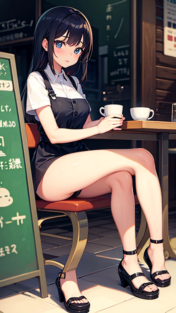 1 girl,cafe,Sitting,