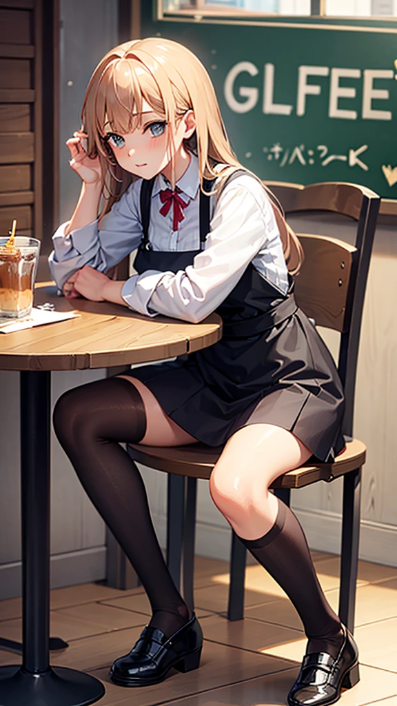 1 girl,cafe,Sitting,