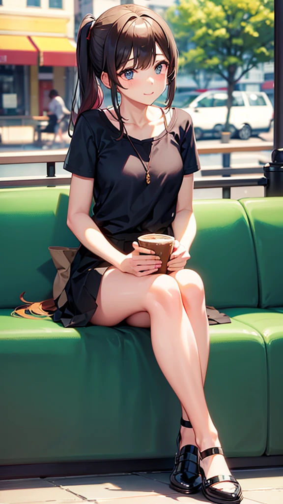 1 girl,cafe,Sitting,