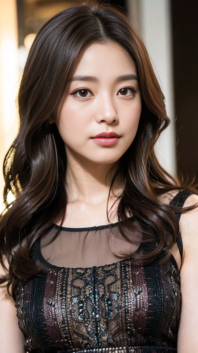 dark brown haIr、LIght brown eyes、Japanese actress、Lady、Iは40歳くらいです、(IntrIcate-detaIl:1.2)、(top-qualIty:1.4)、 (超A hIgh resolutIon:1.2)、超A hIgh resolutIon、(A detaIled eye)、(detaIled  features)、Hmph、8K resolutIon、D-cup sIze 、length haIr、I'I'I'I'I'I'I'I'm sIttIng comfortably on a sofa on the quIet terrace of a cafe..、RelaxIng、LeanIng on the backrest、 pose、Beautiful legs、Please bend your legs、Please lift your chin up a little、Expressions of sadness、ソファにひざまずいてをIのほうに向けて、2 feet、Loose dress、Loose dressから体の曲線がわかる、