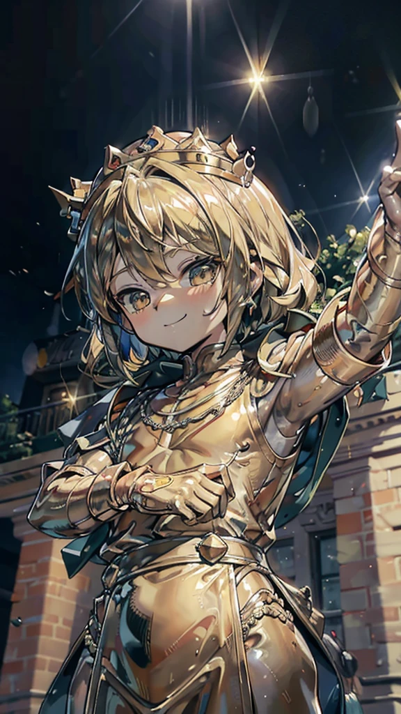 王子的Gold statue,Prince style,Prince costume,Court dress,Gold statue,男孩的Gold statue,带着黄金冠冕的Gold statue,脚边停着一只燕子的Gold statue,Golden Boy Statue,Gold statue,Victorian style,crown,crown,Golden Boy Sculpture,Golden Boy Statue,Gold statue,shotaGold statue,Cute boy,shota,Cute boy,Cute boy,Giant golden statue,Giant golden statue,Outdoor Background,Smiling statue,Close-up above the waist镜头,Close-up above the waist