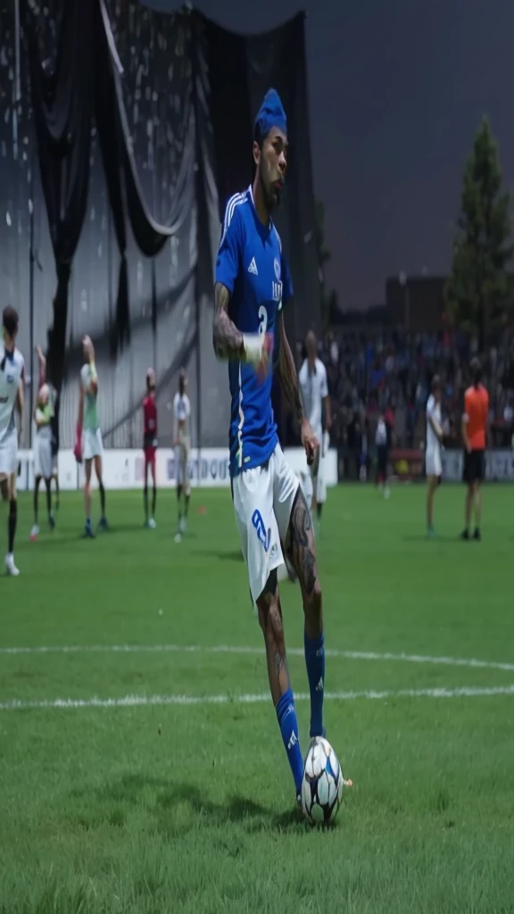 Homem, soccer player footbal, frente.