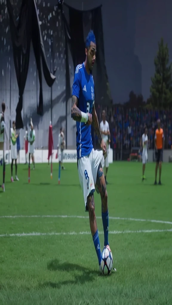 Homem, soccer player footbal, frente.