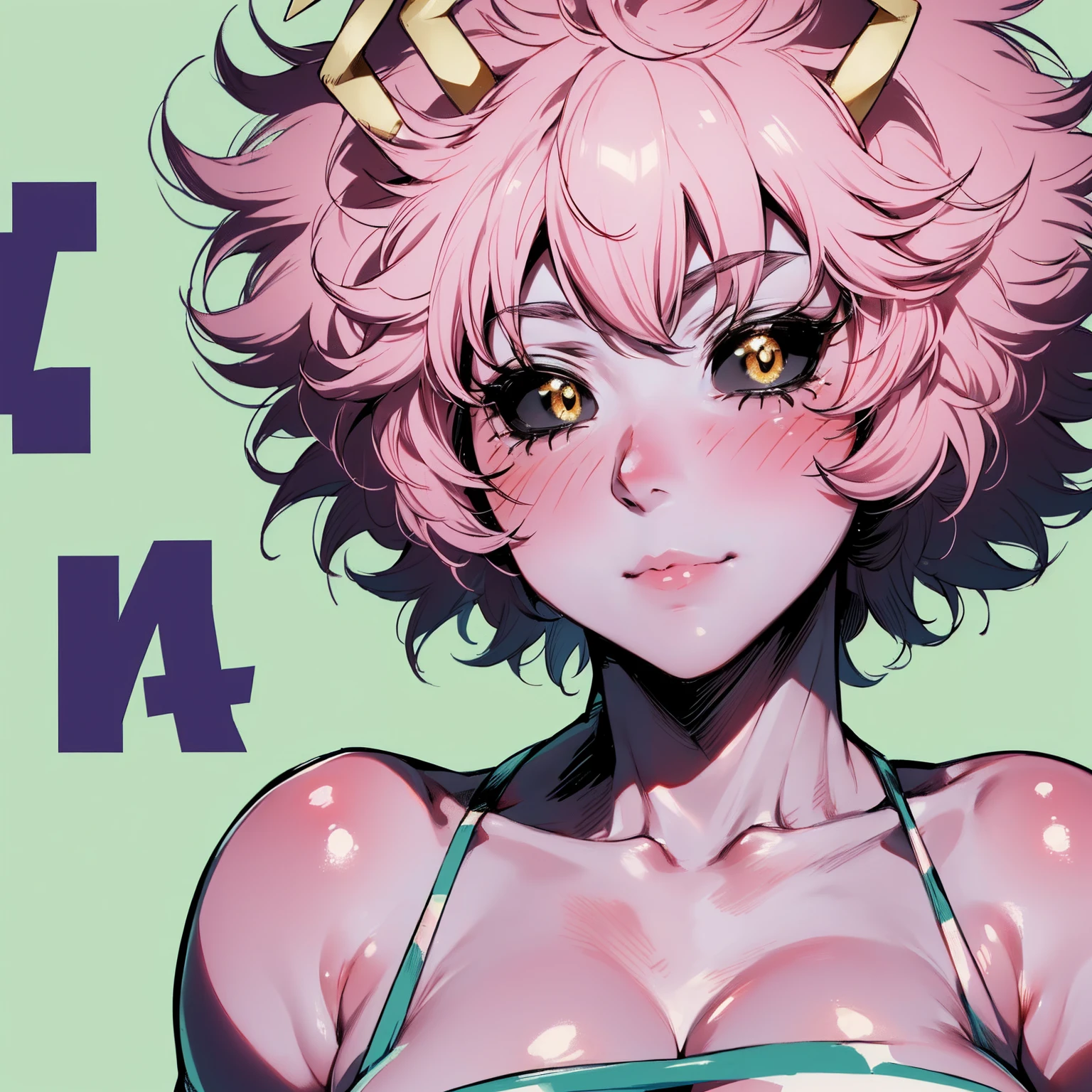 (best quality:1.3), (4k quality), 1 mature woman, Mina Ashido by boku no hero, , ((Detailed face)), (blush), whole body, 