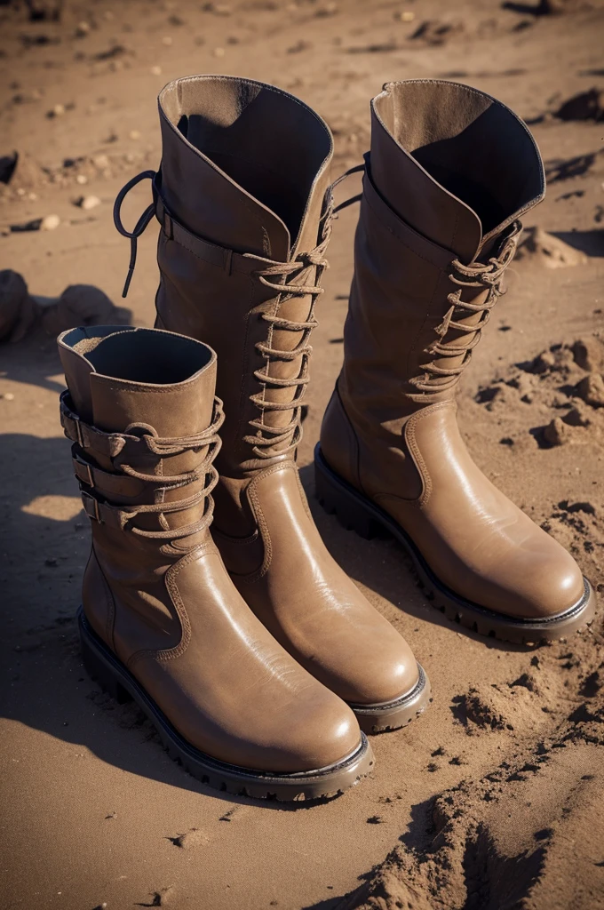 Boots dirty with mud