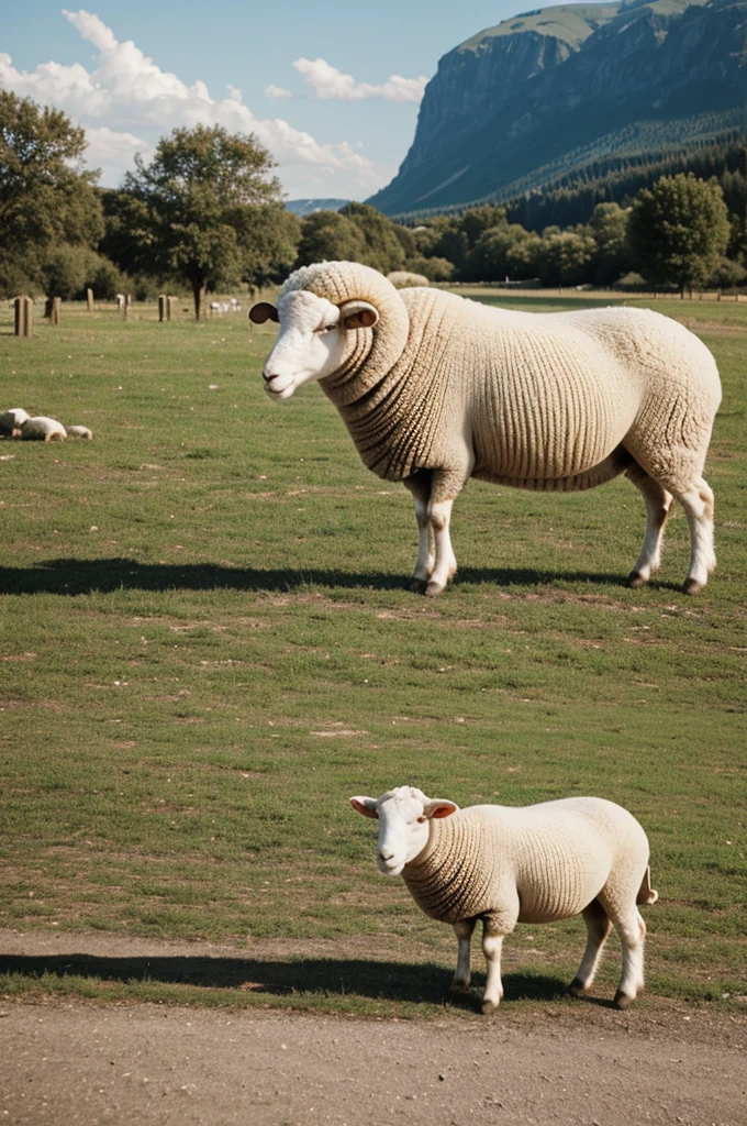 Images of a sheep transforming into a human