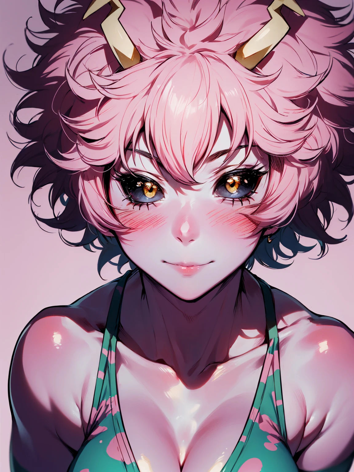 (best quality:1.3), (4k quality), 1 mature woman, Mina Ashido by boku no hero, , ((Detailed face)), (blush), whole body, 