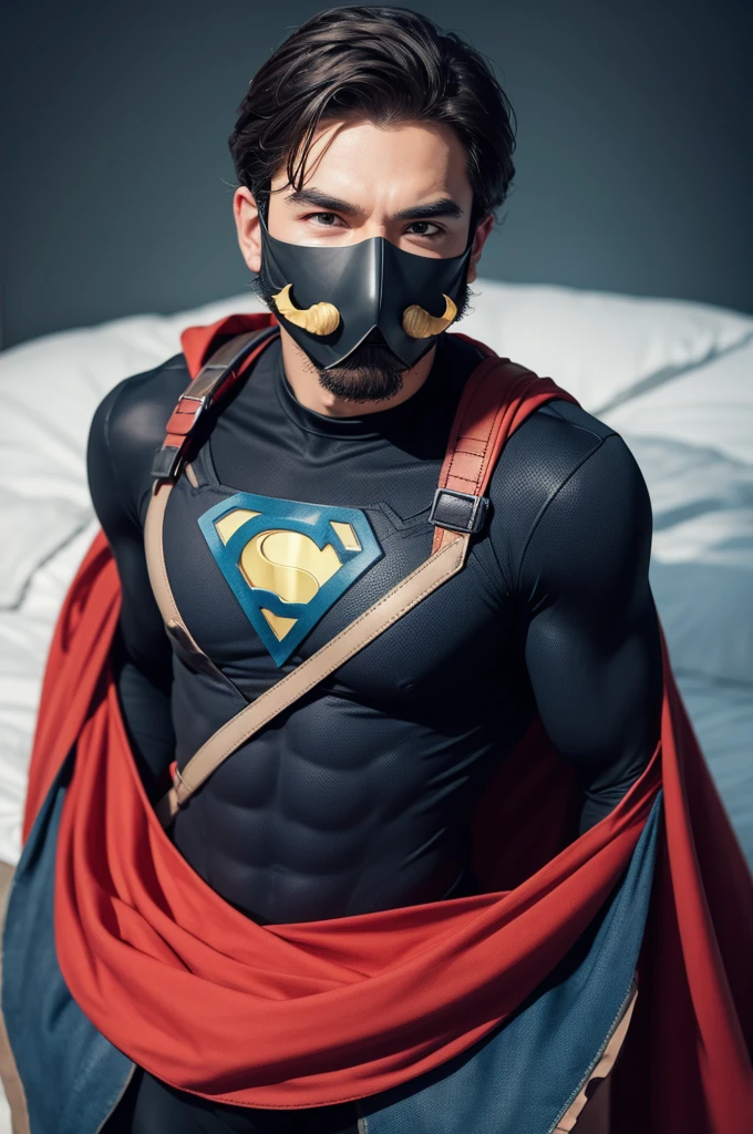 a superhero mask with a mustache