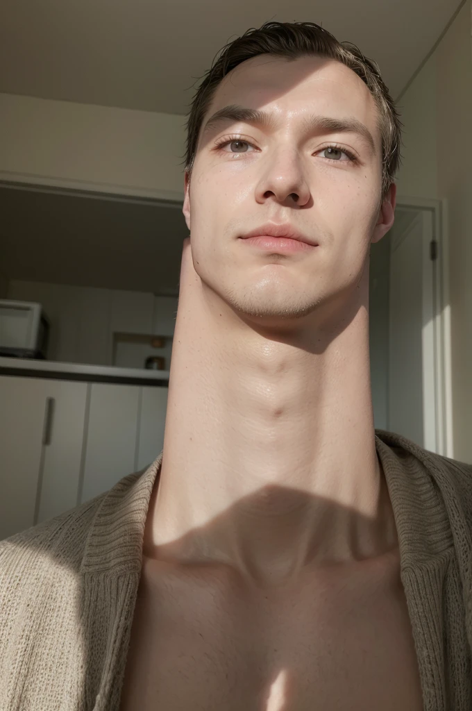 ((andreas, or Andy for the next ones, He's a tall man, around 1'80 tall, his physiognomy is elegant and discreetly muscular, your hair is a brownish chocolate, and your eyes are a unique dark green.)) ((Portrait, High-Definition, Sunlight:0.5, soft_Shadows:0.5, Atmospheric_lighting, 8K, 4K, hyper-realistic, elegant, ((((cinematic appearance)))), soft tones, soft cinematic lights)) ((portrait))