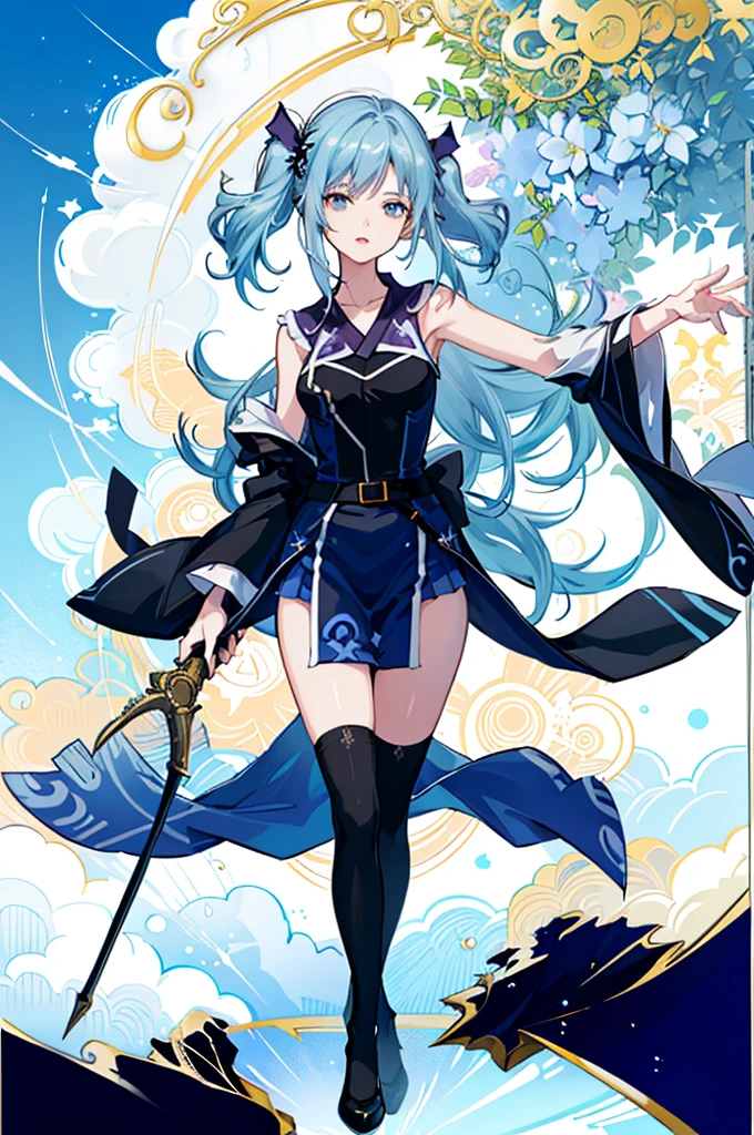 ((full body,whole body)),1girl,  solo, outdoors, long hair, holy place, Original,(Illustration:1.1),(Best Quality),(masutepiece:1.1),(the Extremely Detailed CG Unity 8K Wallpapers:1.1), (Colorful:0.9),(mid-shot:0.95),(extremely detailed beautiful face),(Solo:1.2), (girl),(((Lori))), (Detailed beautiful eyes:1.15), (Beautiful face:1.15), (Glowing blue eyes:1.25////),(((sky blue Long Hair))),(two side up),(+perfect hand+:1.21),(Draw illustration of Japan priestess costume),(slender),(White pleated skirt),(Gothic),((black thighhighs)),(frilld),(Beautiful Slender Lolita Girl),hallowween,standing, girl,10 years old,  girl,foggy place,vampire,sky blue hair,full body,whole body,((cathedral background)),(holy cathedral),((full body,whole body)),((full body,whole body)),((full body,whole body)),((full body,whole body)),