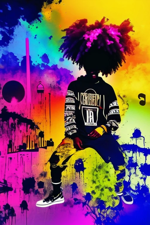 A background filled with scattered musical notes in various sizes and colors
A background completely filled with scattered musical notes in various sizes and colors, covering the entire screen.
jovem negro estilo de trap no studio e com cabelo curto com joias de ouro
beautiful girl colorful image
Dance hiphop Dance CREW Waacking Dance
Punking
black medium hair black medium hair
Five fingers Baggy clothes Baggy clothes
