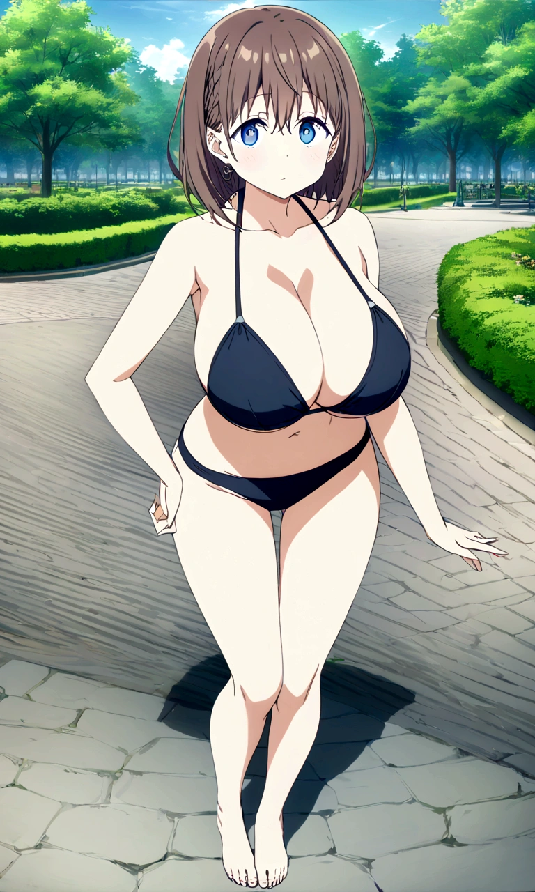 Tawawa on Monday,Ai-chan,Big Breasts,bikini,Swimwear,whole body,standing,whole body,Toes,Toes,park,Exhibitionism,ultra-detailed face,detailed eyes,{{{high quality}}},,{{{masterpiece}}},art cg,anime colored,{{{best quality}}},{{{{8K_wallpaper}}}},{{{{extremely detailed eyes}}}},{{{{extremely detailed body}}}},{{{{extremely detailed finger}}}}