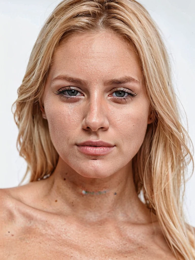 Close-up portrait photo of a beautiful blonde 26 year old woman ..oh woman, make up, 8k hd, high quality, dramatic, cinematographic