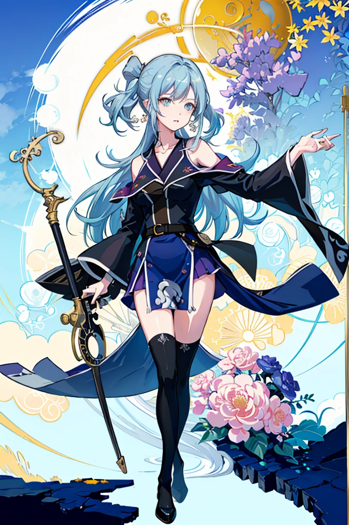 ((full body,whole body)),1girl, solo, outdoors, long hair, holy place, Original,(Illustration:1.1),(Best Quality),(masutepiece:1.1),(the Extremely Detailed CG Unity 8K Wallpapers:1.1), (Colorful:0.9),(mid-shot:0.95),(extremely detailed beautiful face),(Solo:1.2), (girl),(((Lori))), (Detailed beautiful eyes:1.15), (Beautiful face:1.15), (Glowing blue eyes:1.25////),(((sky blue Long Hair))),(two side up),(+perfect hand+:1.21),(Draw illustration of Japan priestess costume),(slender),(White pleated skirt),(Gothic),((black thighhighs)),(frilld),(Beautiful Slender Lolita Girl),hallowween,standing, girl,10 years old, girl,foggy place,vampire,sky blue hair,full body,whole body,((cathedral background)),(holy cathedral),((full body,whole body)),((full body,whole body)),((full body,whole body)),((full body,whole body)),