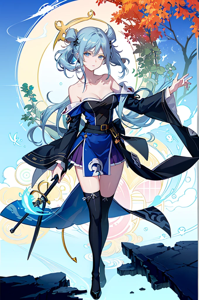 ((full body,whole body)),1girl, solo, outdoors, long hair, holy place, Original,(Illustration:1.1),(Best Quality),(masutepiece:1.1),(the Extremely Detailed CG Unity 8K Wallpapers:1.1), (Colorful:0.9),(mid-shot:0.95),(extremely detailed beautiful face),(Solo:1.2), (girl),(((Lori))), (Detailed beautiful eyes:1.15), (Beautiful face:1.15), (Glowing blue eyes:1.25////),(((sky blue Long Hair))),(two side up),(+perfect hand+:1.21),(Draw illustration of Japan priestess costume),(slender),(White pleated skirt),(Gothic),((black thighhighs)),(frilld),(Beautiful Slender Lolita Girl),hallowween,standing, girl,10 years old, girl,foggy place,vampire,sky blue hair,full body,whole body,((cathedral background)),(holy cathedral),((full body,whole body)),((full body,whole body)),((full body,whole body)),((full body,whole body)),