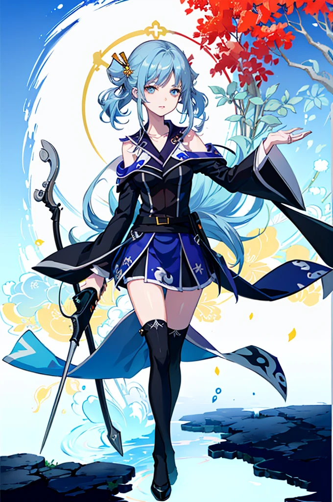 ((full body,whole body)),1girl, solo, outdoors, long hair, holy place, Original,(Illustration:1.1),(Best Quality),(masutepiece:1.1),(the Extremely Detailed CG Unity 8K Wallpapers:1.1), (Colorful:0.9),(mid-shot:0.95),(extremely detailed beautiful face),(Solo:1.2), (girl),(((Lori))), (Detailed beautiful eyes:1.15), (Beautiful face:1.15), (Glowing blue eyes:1.25////),(((sky blue Long Hair))),(two side up),(+perfect hand+:1.21),(Draw illustration of Japan priestess costume),(slender),(White pleated skirt),(Gothic),((black thighhighs)),(frilld),(Beautiful Slender Lolita Girl),hallowween,standing, girl,, girl,foggy place,vampire,sky blue hair,full body,whole body,((cathedral background)),(holy cathedral),((full body,whole body)),((full body,whole body)),((full body,whole body)),((full body,whole body)),