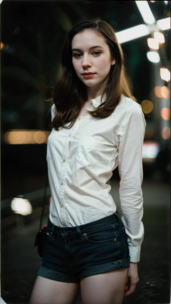 polaroid photo, night photo, photo of 24 y.o beautiful woman, pale skin, bokeh, motion blur