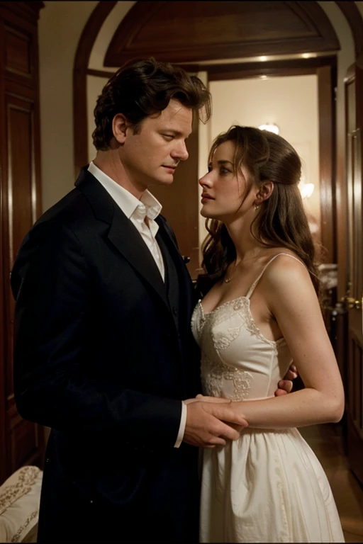 Colin Firth with Jennifer Ehte in a romantic novel from the 90s