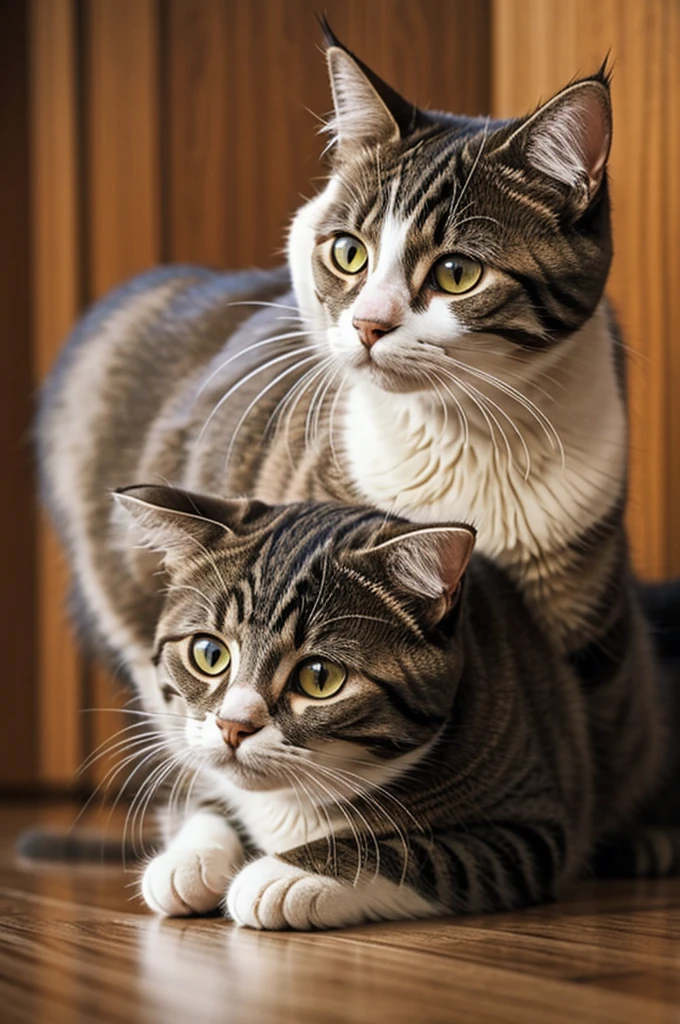 A cat holding mewing