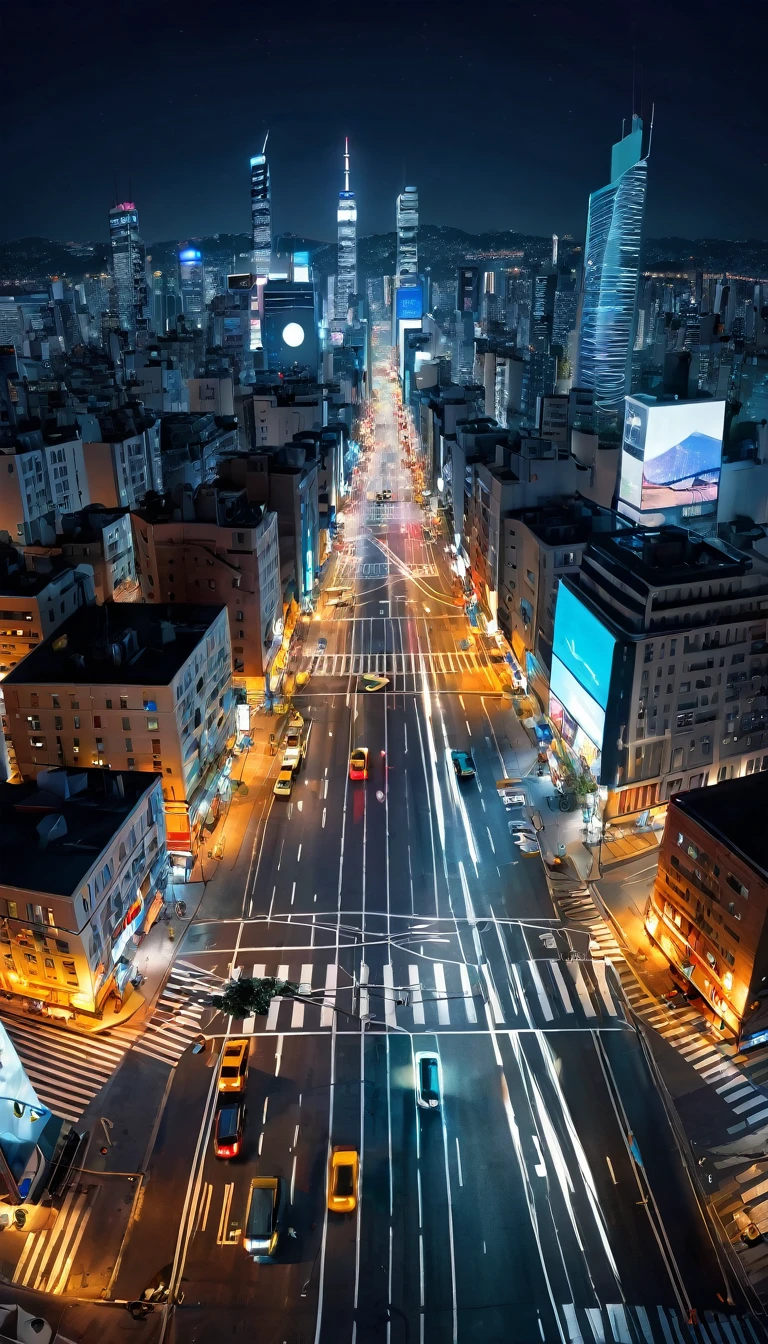 masterpiece,Highest quality,8K,Night cityscape,In the city,One Woman,intersection,